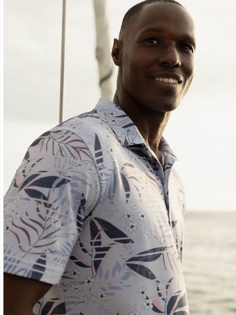 Travis Matthew Rip Current Short Sleeve Floral Polo Shirt - Med